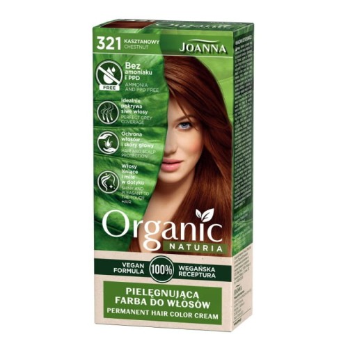 JOANNA Organic Naturia Pielęgnująca farba do włosów nr 321 Kasztanowy