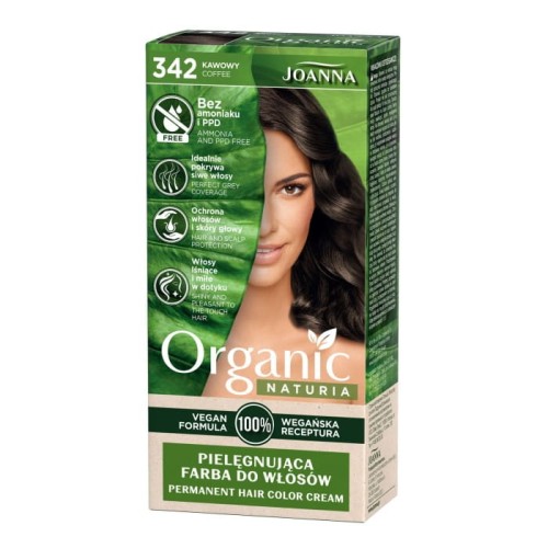JOANNA Organic Naturia Pielęgnująca farba do włosów nr 342 Kawowy