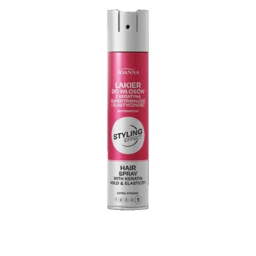 JOANNA Styling Effect Lakier do włosów z keratyną Supertrwałość i Elastyczność - ekstramocny 250 ml