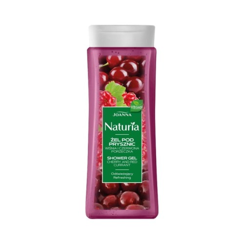 JOANNA Naturia Żel pod prysznic - Wiśnia i Czerwona porzeczka 300 ml