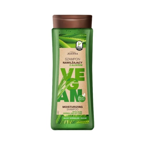JOANNA Vegan Szampon nawilżający z aloesem - włosy normalne i suche 300 ml