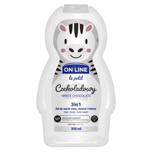 On Line Le Petit Żel do mycia ciała,włosów i twarzy 3w1 dla dzieci Czekoladowy  350ml