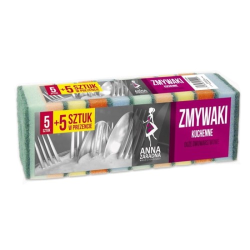 ANNA ZARADNA Zmywaki kuchenne duże - dwustronne 1 op.-10szt (5+5 gratis)