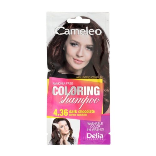 DELIA COSMETICS CAMELEO Szampon koloryzujący nr 4.36 Gorzka Czekolada 40 ml