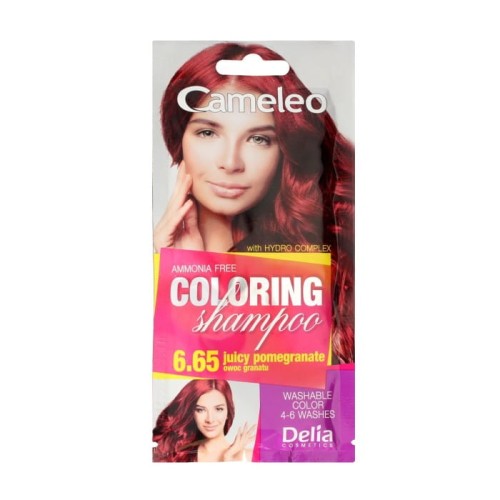 DELIA COSMETICS CAMELEO Szampon koloryzujący nr 6.65 Owoc Granatu 40ml