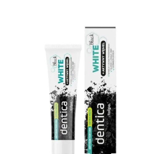 TOŁPA Dentica Black White Pasta do zębów z aktywnym węglem wybielająca 75 ml