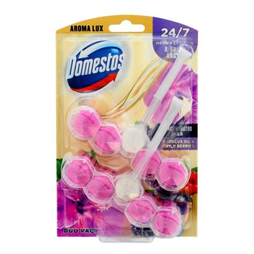 DOMESTOS Aroma Lux Duo Kostka toaletowa do WC Hibiscus Oil &amp; Wild Berries 1 op. - 2 x 55 g