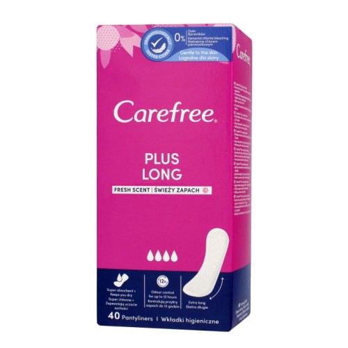 Carefree Plus Long Wkładki higieniczne Fresh Scent - świeży zapach 1op.-40szt