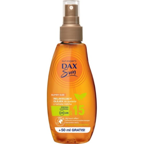 Dax Sun Relaksujący Olejek do opalania z herbatą Matcha SPF15  200ml