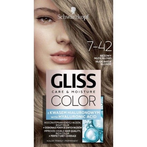 Schwarzkopf  Gliss Color Krem koloryzujący nr 7-42 Beżowy Nude Blond 1op.
