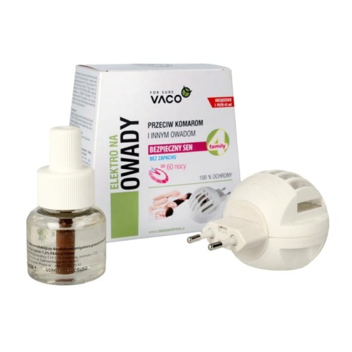 VACO Elektrofumigator przeciw komarom i innym owadom Bezpieczny sen + Płyn 45ml  1op.