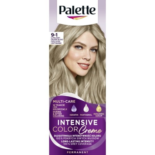 PALETTE Intensive Color Creme Krem koloryzujący nr 9-1 -ultra jasny chłodny blond  1op.
