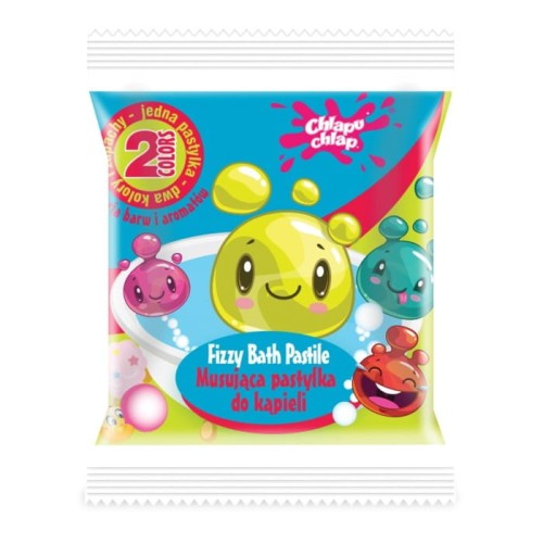 CHLAPU CHLAP Dwukolorowa Musująca Pastylka do kąpieli  - guma balonowa i wata cukrowa 1szt