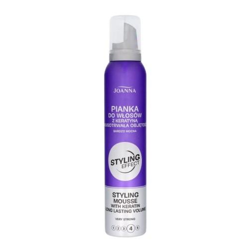 JOANNA Styling Effect Pianka do włosów z keratyną Długotrwała Objętość - bardzo mocna 150 ml