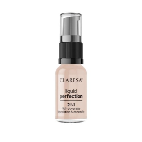 CLARESA Liquid Perfection Korektor i Podkład kryjący w płynie 2in1 nr 103 Cool Medium 18g