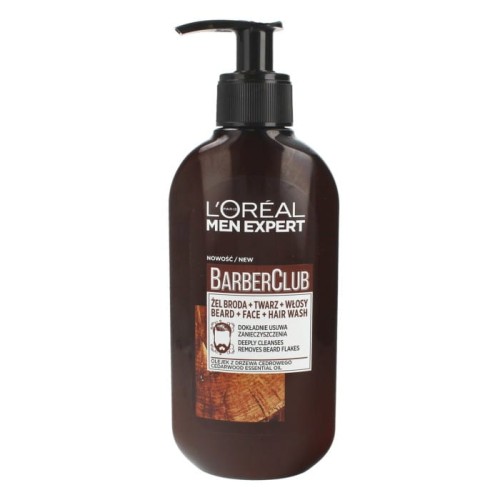 LOREAL Men Expert Barber Club Żel oczyszczający do brody,włosów i twarzy  200 ml