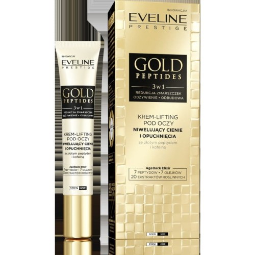 EVELINE Gold Peptides Krem-lifting pod oczy niwelujący cienie i opuchnięcia 3w1 15 ml