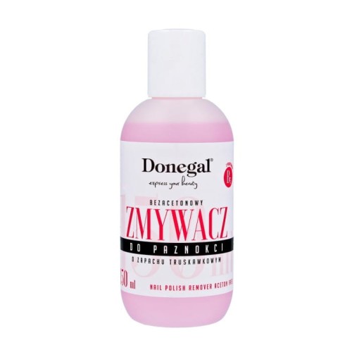 DONEGAL Zmywacz do paznokci bezacetonowy z witaminą F truskawkowy (9684) 150 ml