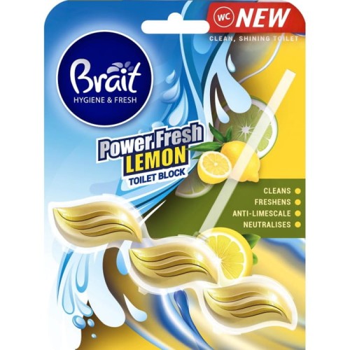 BRAIT Hygiene &amp; Fresh Kostka do WC Power Fresh Lemon 39 g