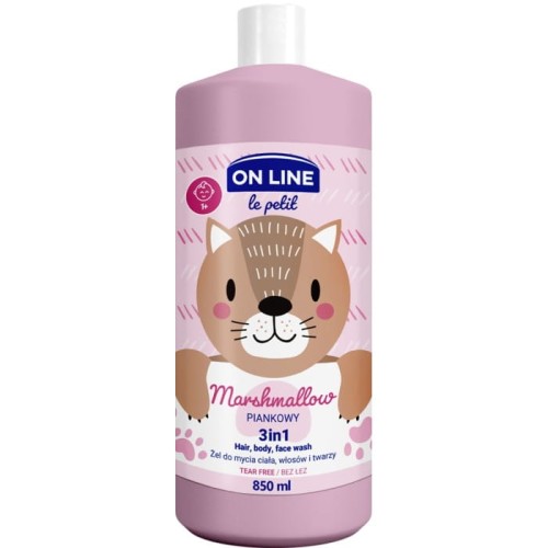 ON LINE Le Petit Baby Żel 3w1 do mycia ciała, włosów i twarzy - Piankowy 850 ml