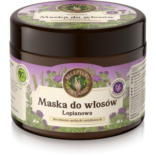 RECEPTURY ZIELARKI Skarby Polne Maska łopianowa do włosów suchych i osłabionych 300ml