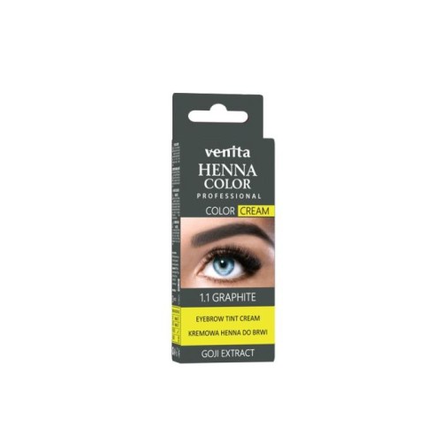 VENITA Henna Color Kremowa Henna do brwi z ekstraktem z Goji - 1.1 Graphit (grafitowa) 1op.