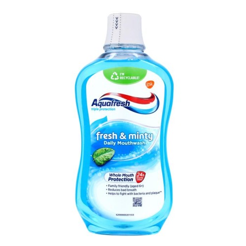 AQUAFRESH Triple Protection Płyn do płukania jamy ustnej  Fresh &amp; Minty 500 ml