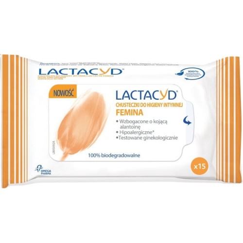 LACTACYD Femina Chusteczki do higieny intymnej 1 op. - 15 szt.