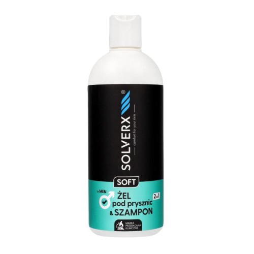 SOLVERX MEN SOFT Żel &amp; szampon 2w1 400ml