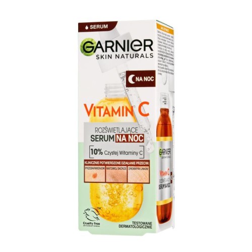 GARNIER Skin Naturals Rozświetlające Serum na noc 10% Vitamin C 30 ml