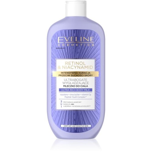 EVELINE Retinol &amp; Niacynamid Ultrabogate wygładzające mleczko do ciała 3w1 350 ml