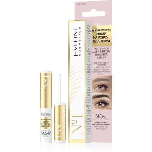 EVELINE Lash &amp; Brow Multipeptydowe Serum na porost rzęs i brwi