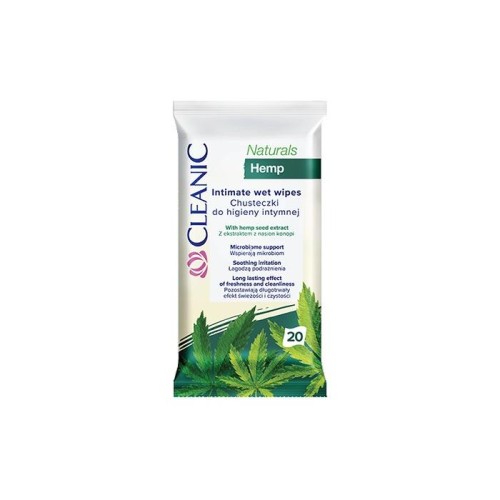 CLEANIC Chusteczki do higieny intymnej Naturals Hemp 1op.-20szt