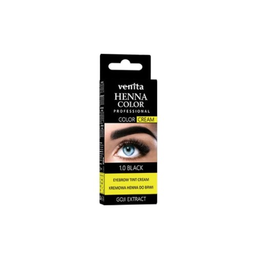 VENITA Henna Color Kremowa Henna do brwi z ekstraktem z Goji - 1.0 Black (Czarna) 1op.