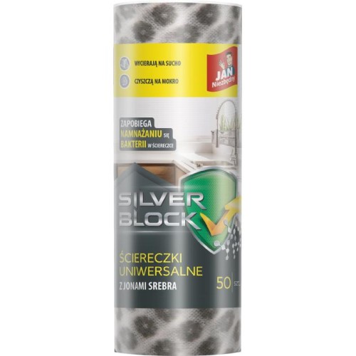 SARANTIS JAN NIEZBĘDNY Ściereczki na rolce Silver Block 50 sztuk