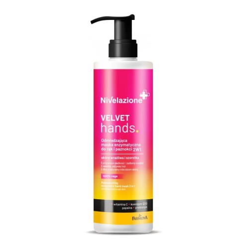 NIVELAZIONE Velvet Hands Odmładzająca maska enzymatyczna do dłoni 2w1 - skóra wrażliwa i szorstka 200 ml