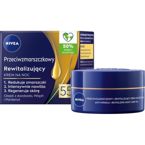 NIVEA 55+ Rewitalizujący krem przeciwzmarszczkowy na noc 50 ml