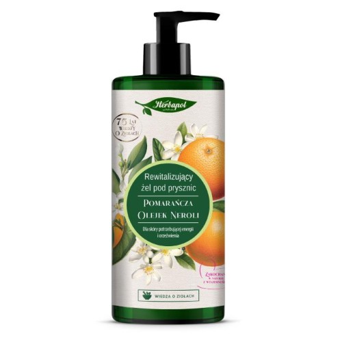 HERBAPOL Rewitalizujący Żel pod prysznic - Pomarańcza &amp; Olejek Neroli 740ml