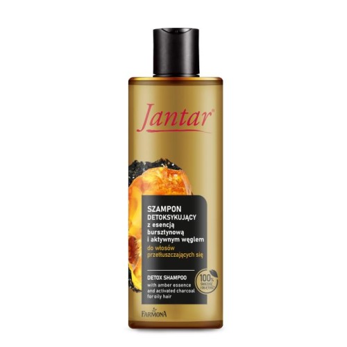 JANTAR Szampon detoksykujący z esencją bursztynową i aktywnym węglem do włosów przetłuszczających się 300 ml
