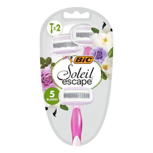 BIC Soleil Escape Maszynki do golenia dla kobiet 5 ostrzowe Róża &amp; Magnolia 1op.-2szt