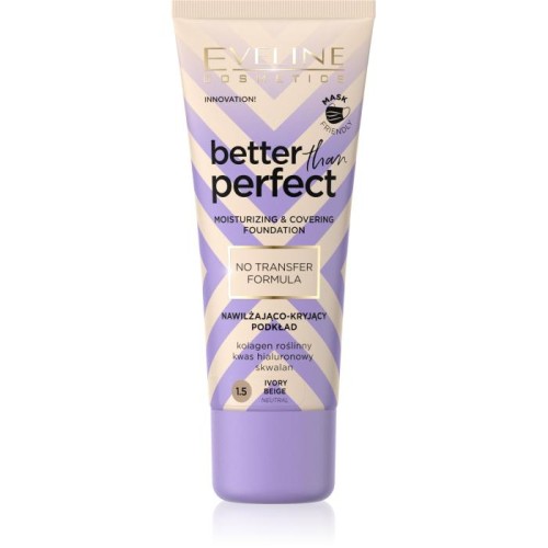 EVELINE Better Than Perfect Podkład nawilżająco-kryjący nr 1.5 Ivory Beige (neutral) 30 ml