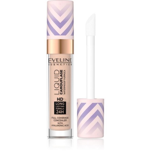 EVELINE Liquid Camouflage Wodoodporny korektor z kwasem hialuronowym nr 2.5 Light Peach 7.5 ml