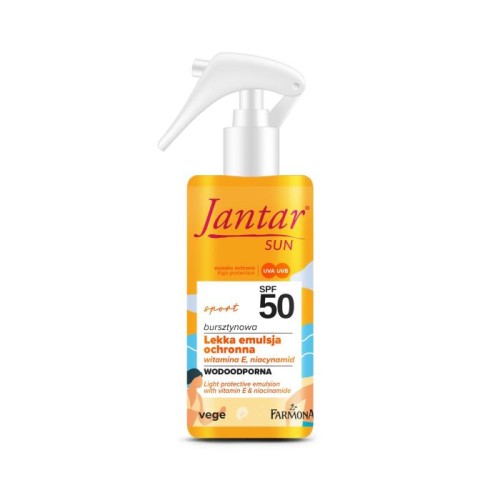 JANTAR Sun Bursztynowa lekka emulsja ochronna wodoodporna SPF 50 Sport 150 ml