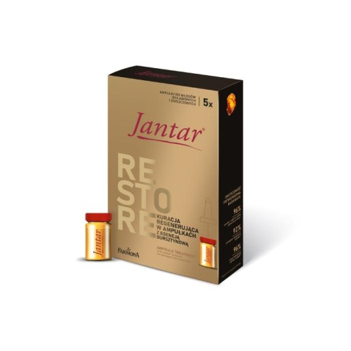 JANTAR Restore Kuracja w ampułkach z esencją bursztynową do włosów bardzo zniszczonych i osłabionych 5x 5 ml