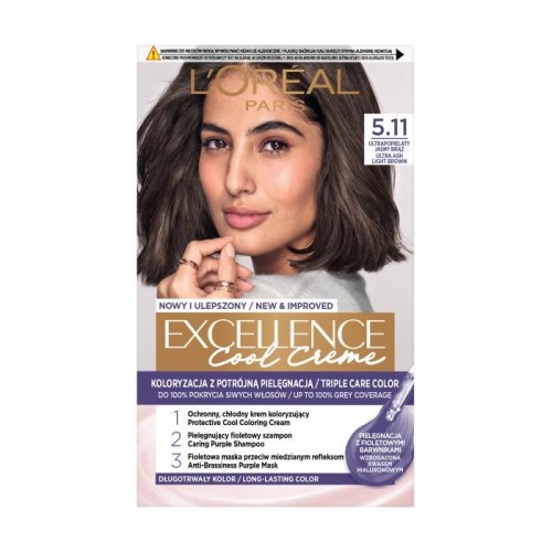 LOREAL Excellence Creme Farba do włosów  5.11 Ultrapopielaty jasny brąz