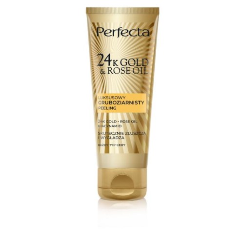 PERFECTA 24K Gold &amp; Rose Oil Luksusowy peeling gruboziarnisty 75 g