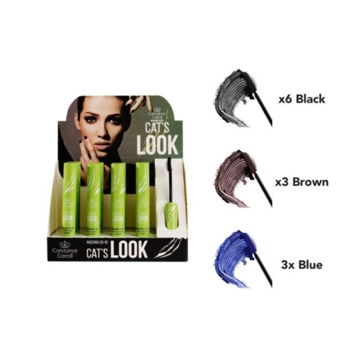 CONSTANCE CARROLL Zestaw - Mascara 12 x Cat`s (6xBlack + 3xBlue + 3xBrown)