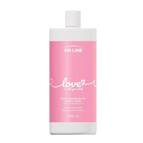 ON LINE Emocje Żel i płyn do kąpieli 2w1 Love 900 ml