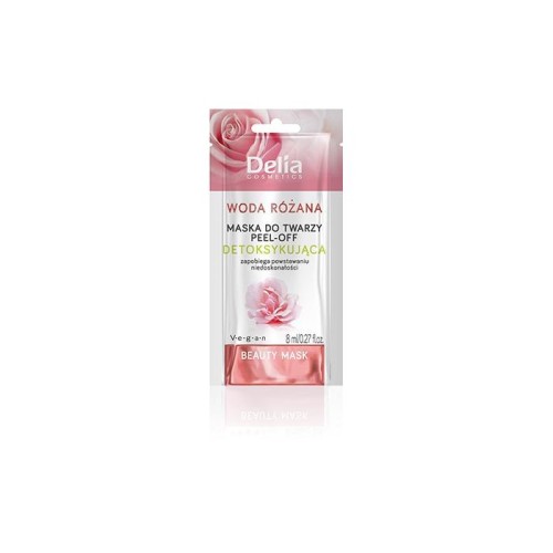 DELIA Beauty Maseczka peel-off do twarzy detoksykująca z wodą różaną 8 ml