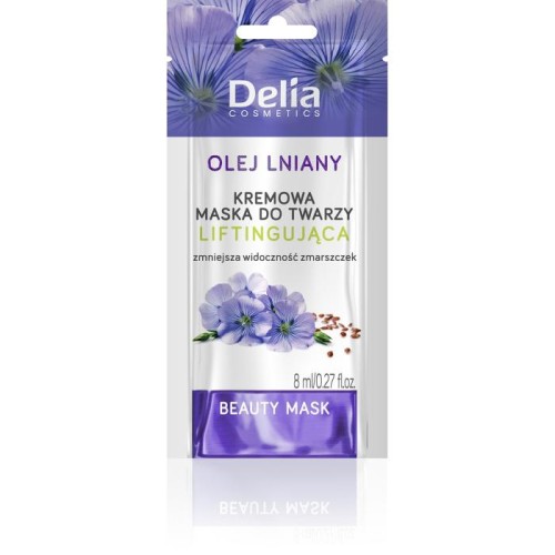 DELIA Beauty Kremowa maseczka do twarzy liftingująca z olejem lnianym 8 ml